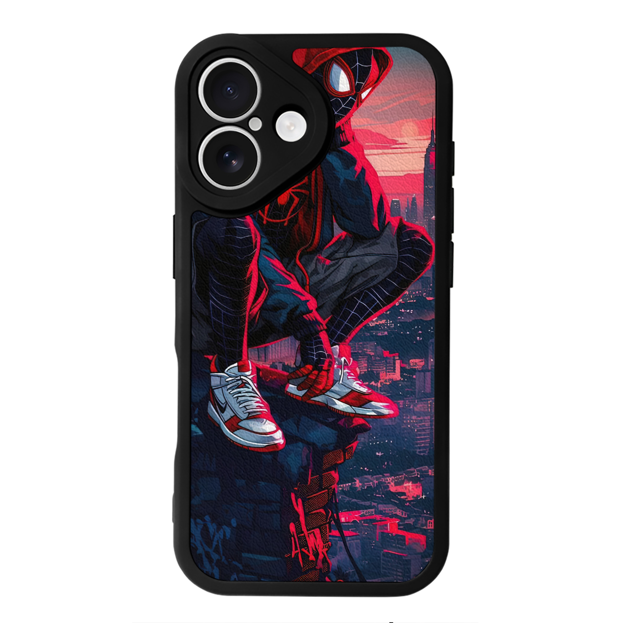 Spider Man スパイダーマン 【iPhone 16シリーズ対応】シリコンスマホケース（レザー調） 材質：シリコン